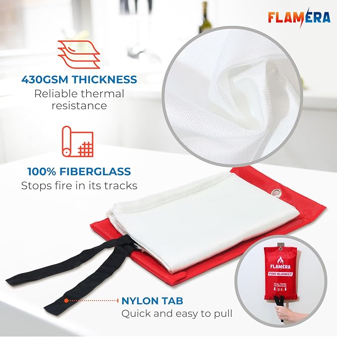 Emergency Fire Blanket for Home and Kitchen Fireproof and Fire Suppression - Image 4