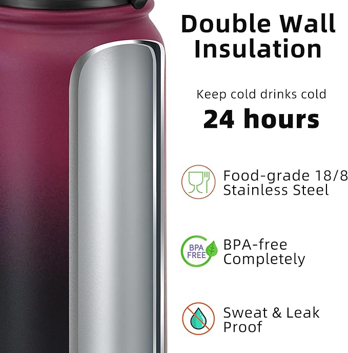 Fanhaw 20 oz Insulated Stainless Steel Water Bottle - Image 3