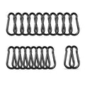 Black Carabiner, Heavy Duty Galvanized Steel Spring Snap Hook Carabiner Clips by High-PQ