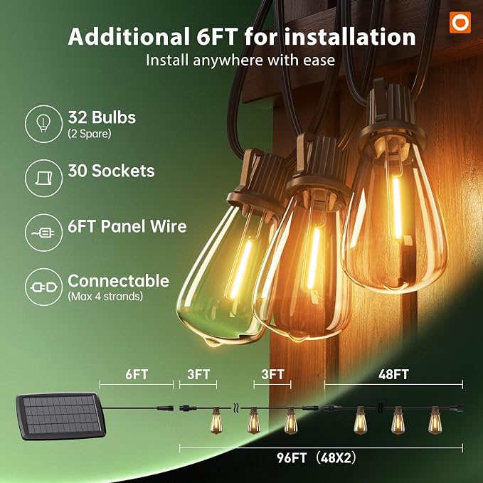 addlon 102FT Solar String Lights Outdoor - Image 9