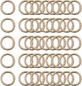 Carabiner Clip 48Pcs Khaki Metal Key Ring Clip Circle Keychain Rings Bulk by KJMLDIY