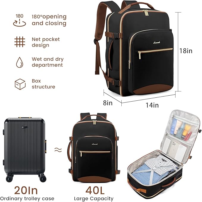 LOVEVOOK 40L Large Travel Backpack - Image 3