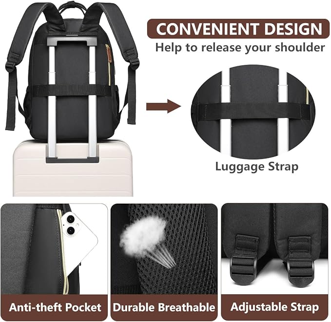 Laptop Backpack for Women Work Bookbag: 18 Inch College Backpacks - Image 5