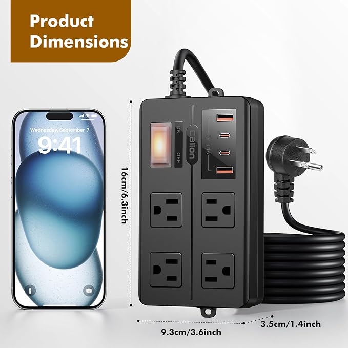 15FT Outdoor Waterproof Power Strip Surge Protector - Image 8