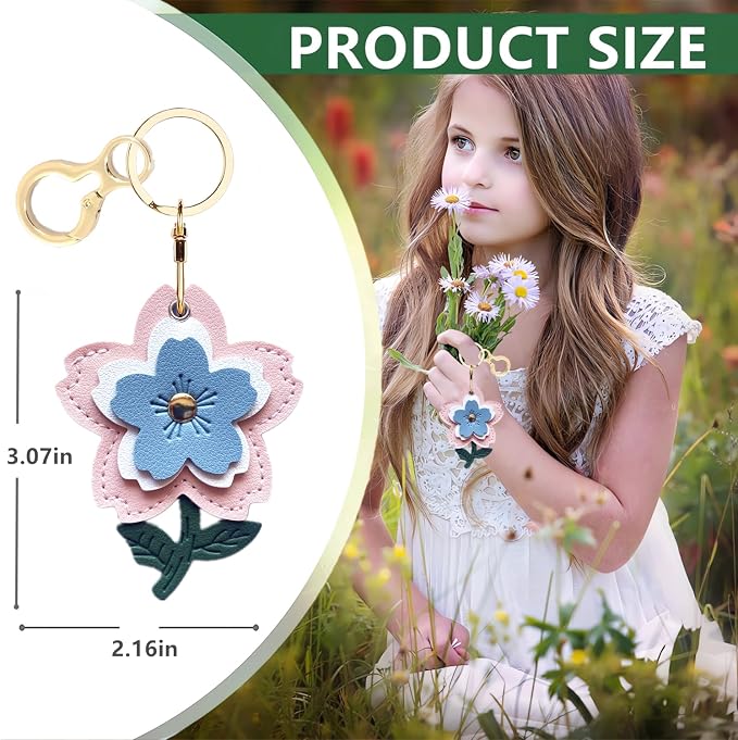 BORKUANA Leather Keychain Holder Case Compatible - Image 3