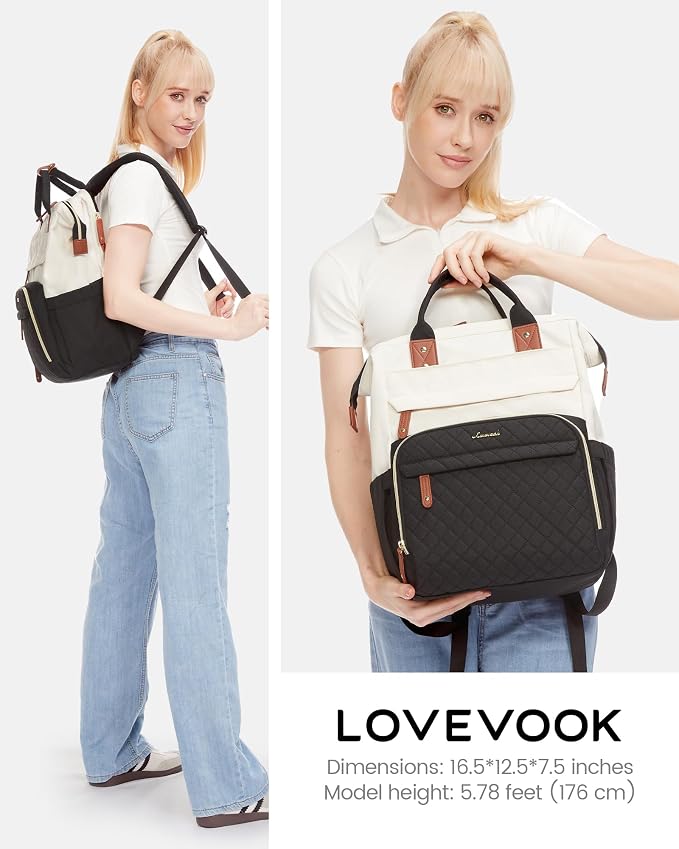 LOVEVOOK Laptop Backpack for Women, 15.6'' Waterproof Nurse Bag Teacher Work - Image 5