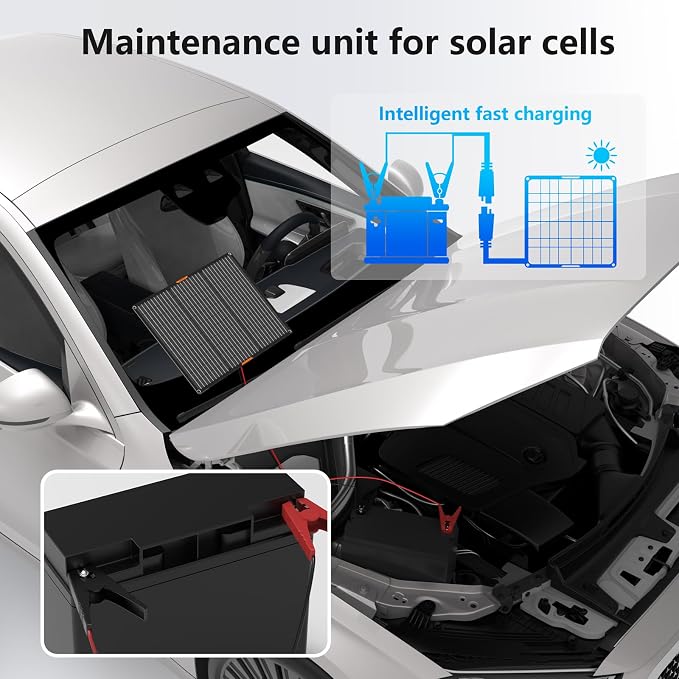 Solar Panel 50W 12V Solar Car Battery Charger Maintainer Portable Waterproof - Image 9