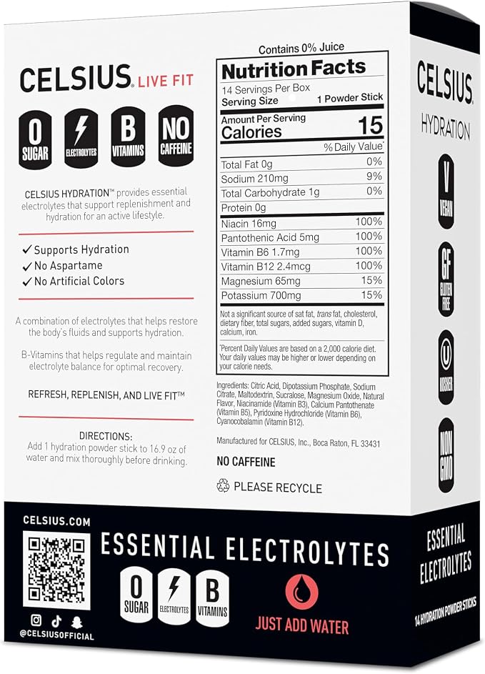 CELSIUS Hydration™ Strawberry Watermelon, Sugar Free Electrolyte Hydration - Image 2