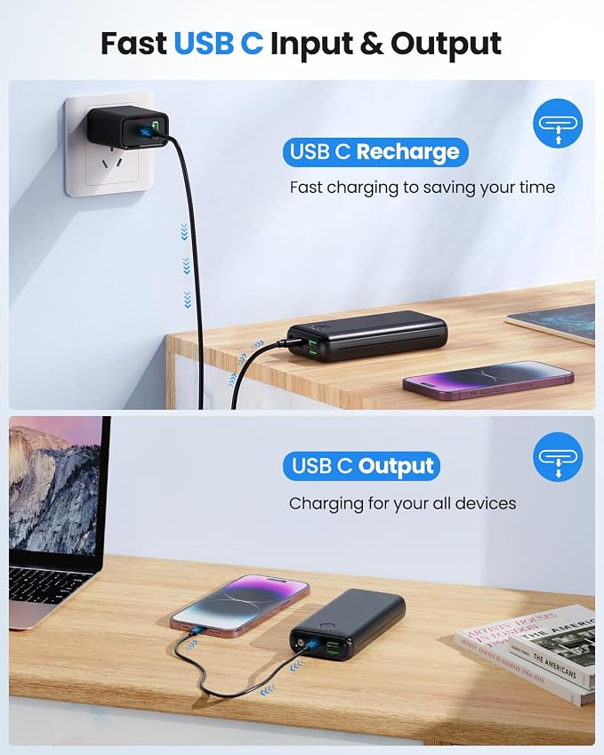 Portable Charger Power Bank 30000mAh USB C 22.5W Fast Charging External Battery - Image 6