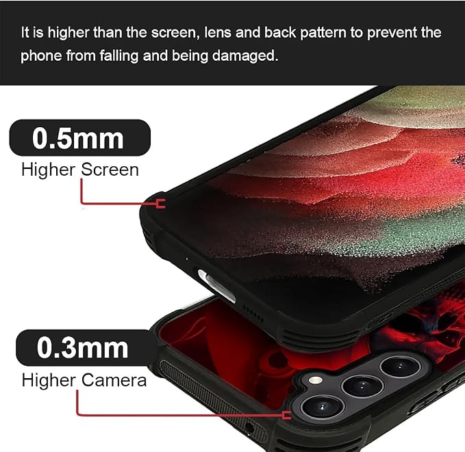 for Samsung Galaxy S23 FE Case, Gestures Funny Skull Pattern Graphic Design - Image 2