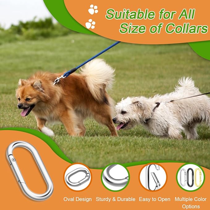 12Pack Large Oval Keyring, Metal Carabiner Spring Snap Hooks Clip - Image 4