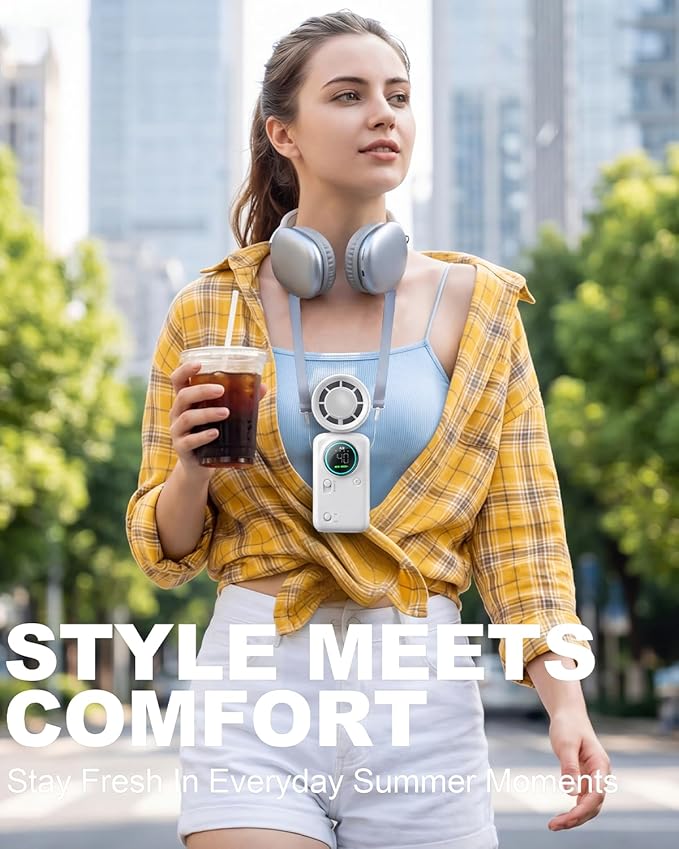 Handheld Turbo Fan with Ice Cooling, High Speed Personal Fan, Neck Fan - Image 5