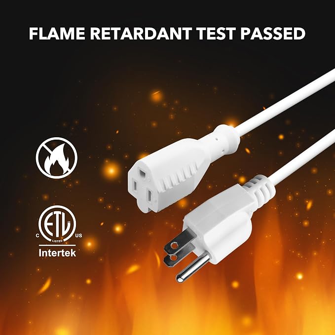 BN-LINK 6ft White Outdoor Extension Cord 16/3 SJTW, 2 Pack, Weather Resistant & - Image 6