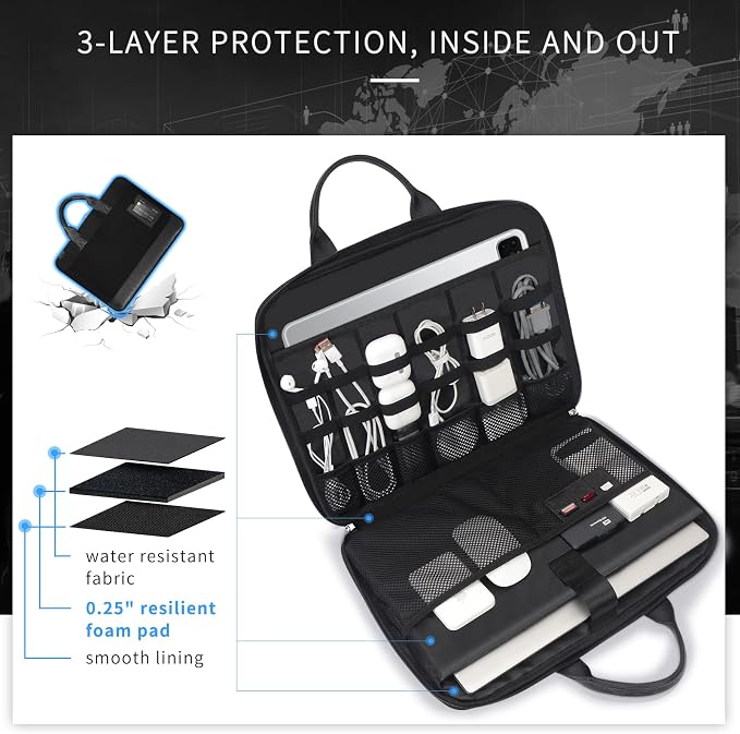 Simpolor 13.3’’ Laptop Case Sleeve, Electronic Organizer Waterproof Laptop Bag - Image 5