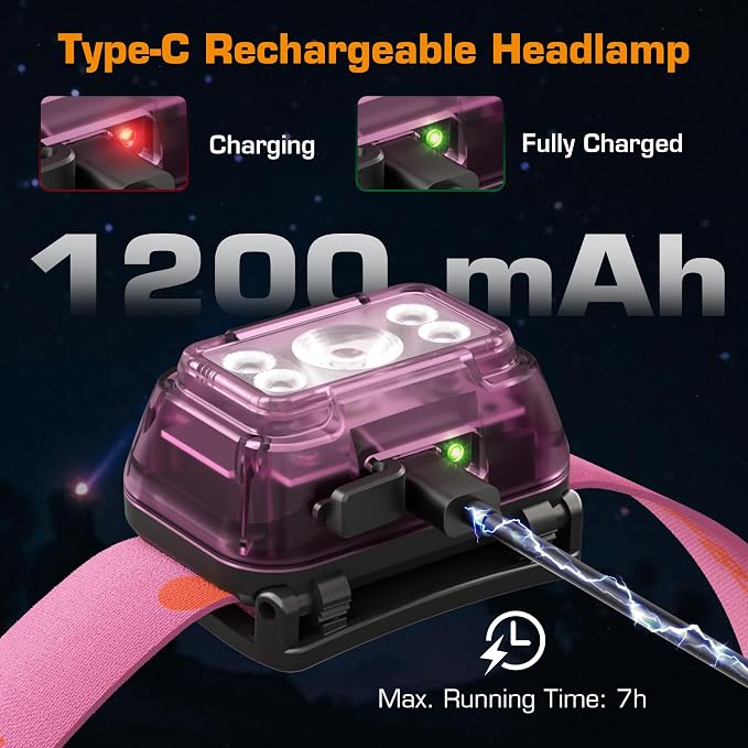 EverBrite Rechargeable Headlamp, 2 Pack Kids Headlamp - Image 6