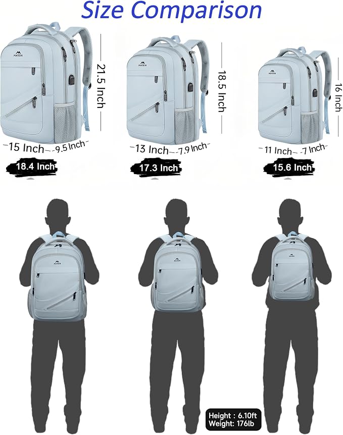 MATEIN 18 Inch Laptop Backpack for Women, TSA Approved Laptop Rucksack Large - Image 8