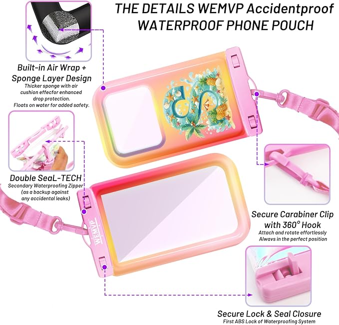 Personalized Initial Waterproof Phone Pouch Case - Image 3