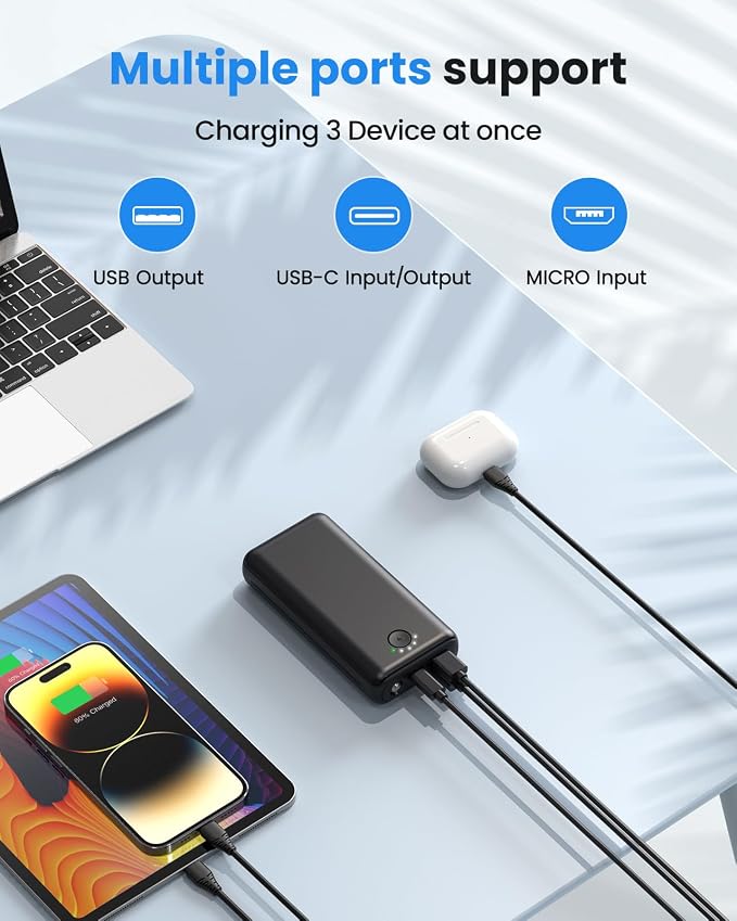 Portable Charger Power Bank 30000mAh USB C 22.5W Fast Charging External Battery - Image 3