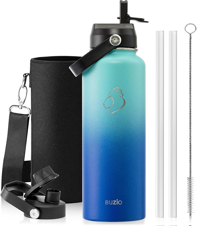 BUZIO Water Bottle Insulated 40oz, Triple Wall Vacuum Stainless Steel Flask - Image 9