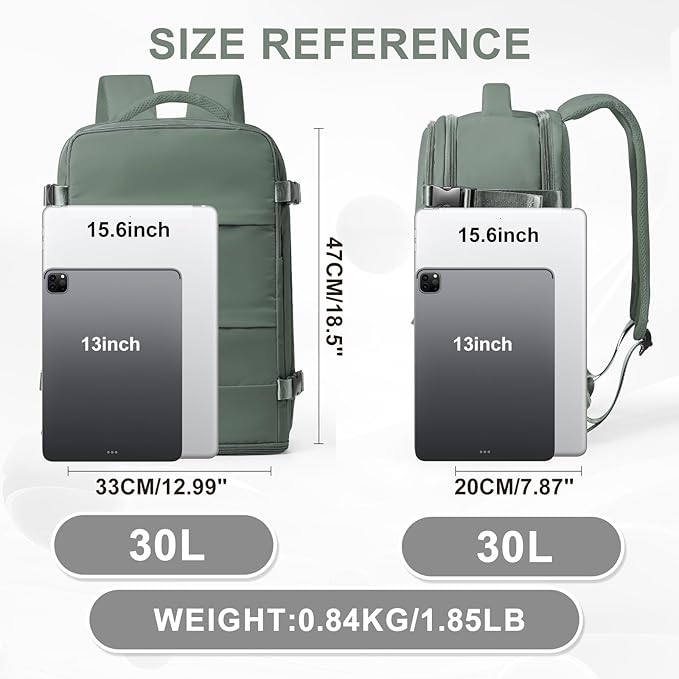 coowoz Large Travel Backpack For Women Men, Carry On Backpack Flight Approved - Image 3