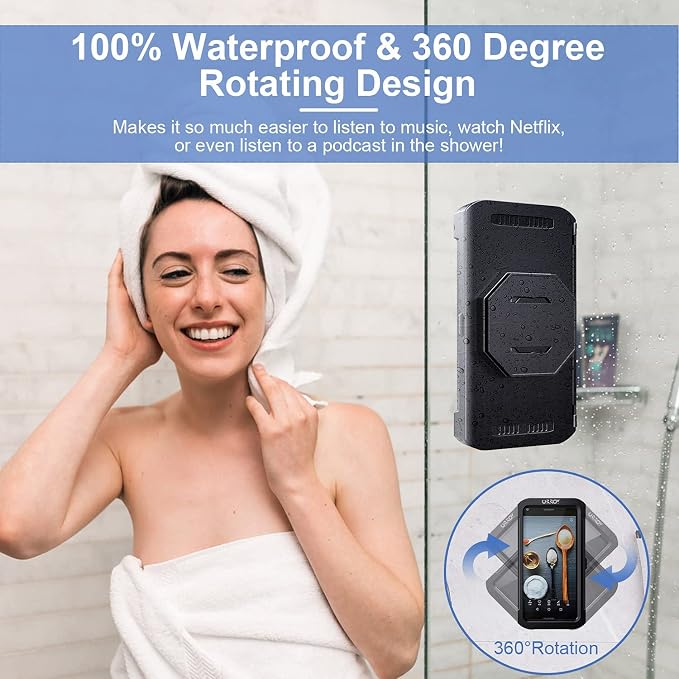 URROY Shower Phone Holder Waterproof, 360° Rotation Shower Phone Case, Anti-Fog - Image 2