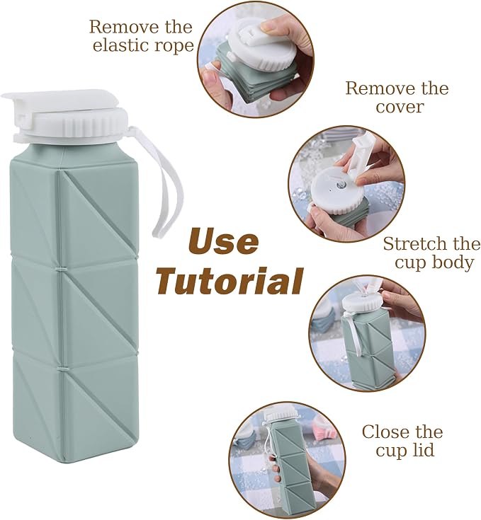 EOBTAIN Blue Collapsible Water Bottle - Image 7