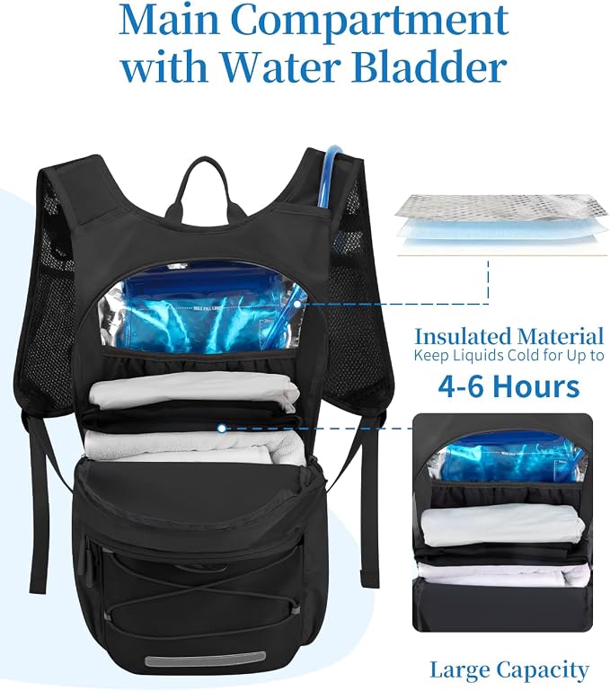 Hydration Backpack with 2L Water Bladder, Hiking Water Backpack - Image 3