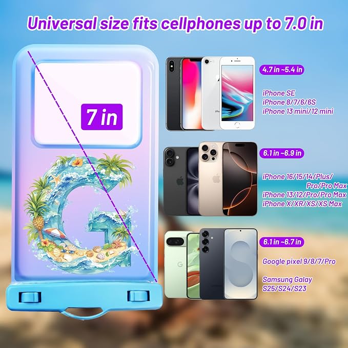 Personalized Initial Waterproof Phone Pouch Case - Image 2