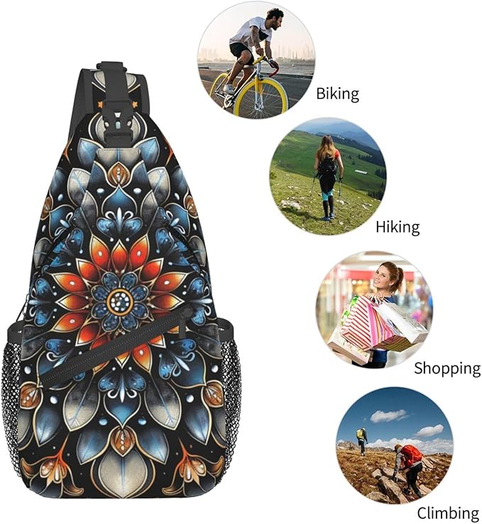 Mandala Sling Bag For Women Men Fashion Backpack Crossbody Mandala Shoulder Bag - Image 6