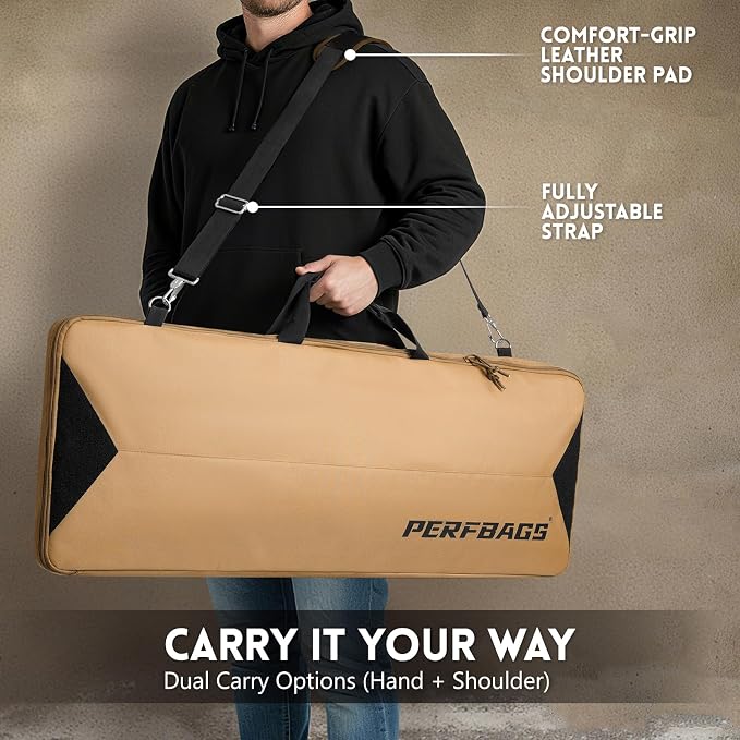 Single Rifle Case Bag, Tactical Padded Soft Gun Case w/MOLLE System, Wide - Image 5