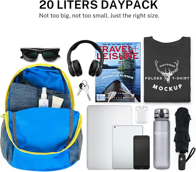 Gonex Ultra Lightweight Packable Backpack 20L Daypack Handy Foldable Camping - Image 4