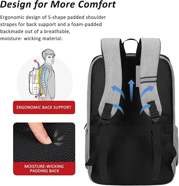 MAXTOP Deep Storage Laptop Backpack Business Anti-theft Backpacks College - Image 4