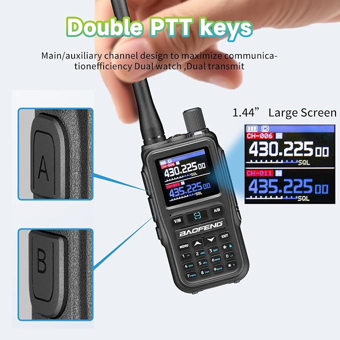 BAOFENG UV5RMINI Two Way Radio NOAA Weather Radio Dual PTT 999CH Survival APP - Image 6