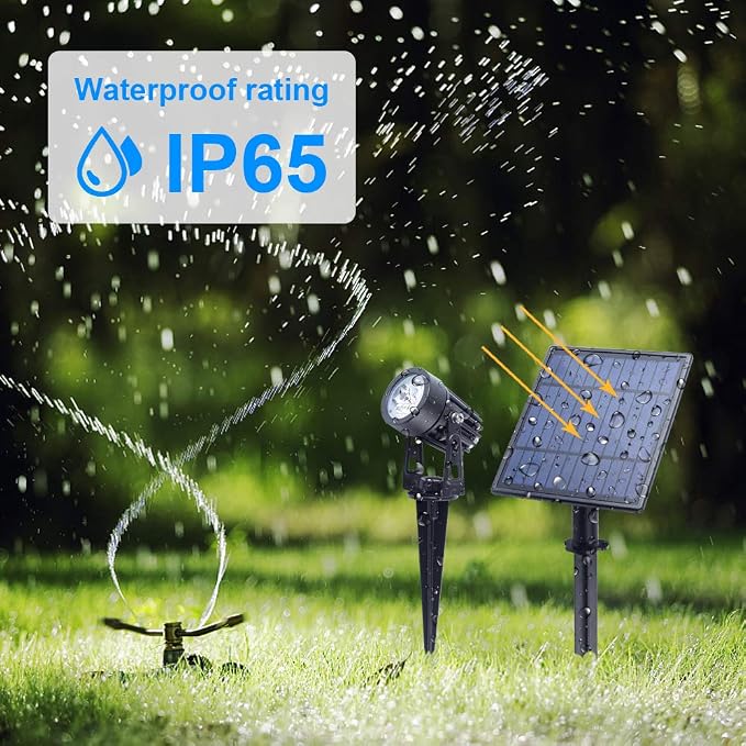 APONUO Solar Spotlights Landscape Lights Low Voltage Outdoor Solar Spotlight - Image 4