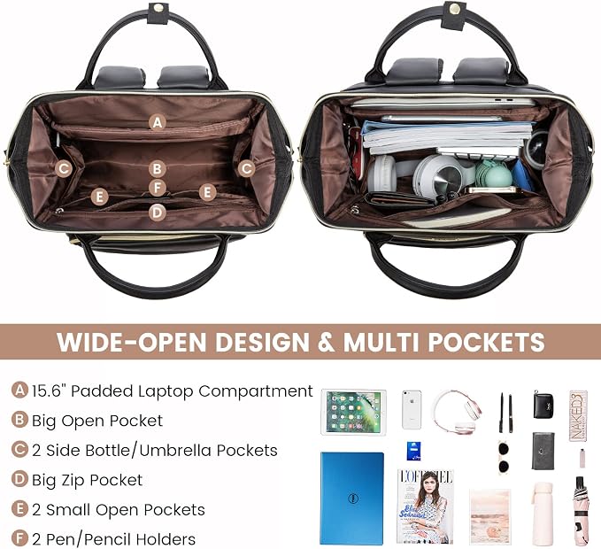LOVEVOOK Leather Laptop Backpack - Image 3