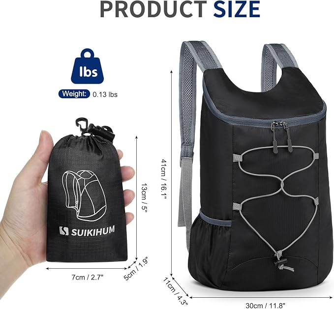 20L Hiking-Daypack Lightweight Foldable Travel Packable Backpack - Image 3