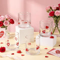 Skylety 8 Pcs Valentines Day Icons Juice Glasses Heart Love Drinking Cups Old by Skylety
