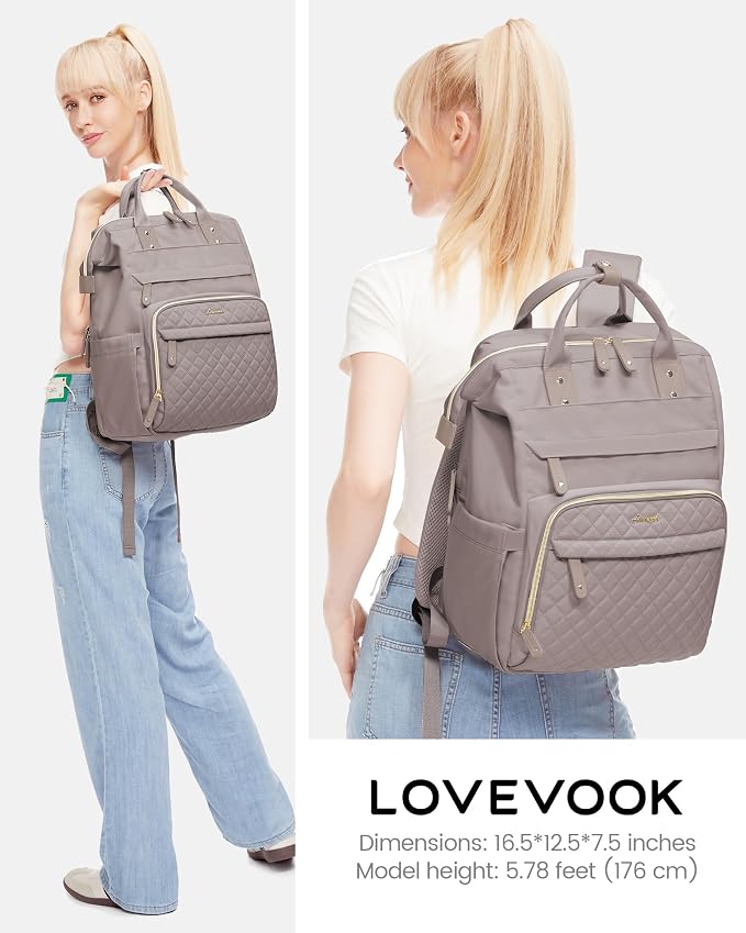 LOVEVOOK Laptop Backpack for Women, 15.6'' Waterproof Nurse Bag Teacher Work - Image 4