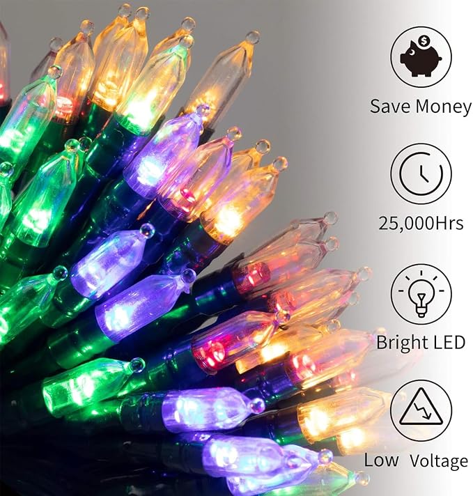 Battery Operated Christmas Lights 2 Pack 18 Feet 50 LED Clear Mini String Lights - Image 2