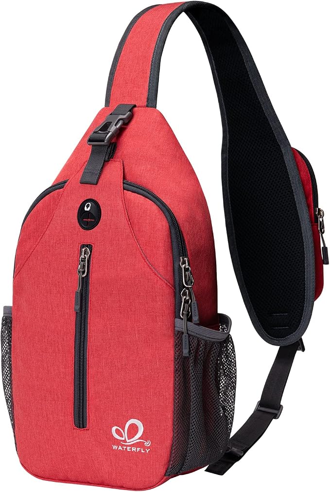 WATERFLY Crossbody Sling Backpack Sling Bag Travel Hiking Chest Bag Daypack by Waterfly