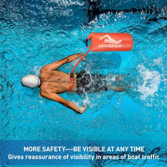 Swim Buoy for Open Water, 20L Swim Safety Float Waterproof Dry Bag for Swimmers - Image 3