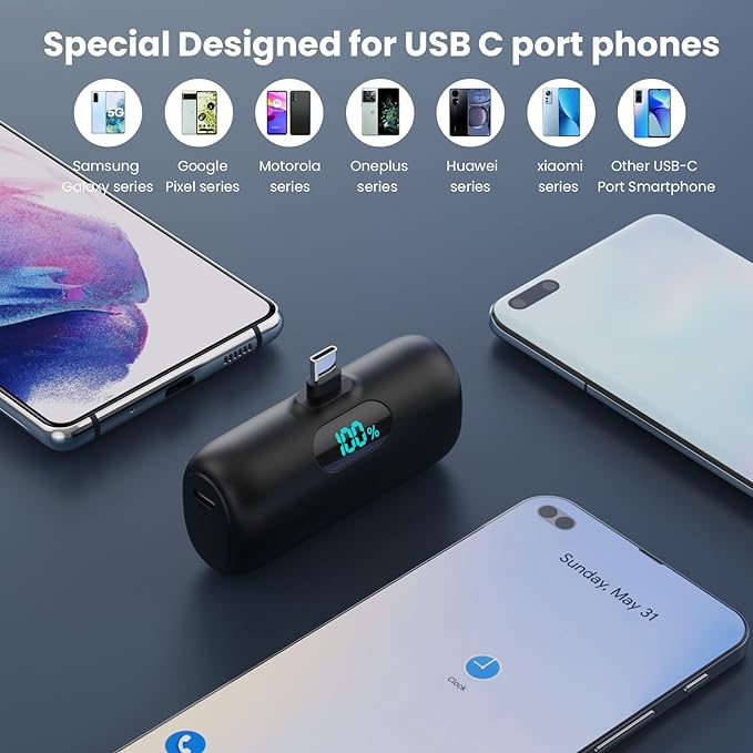 Small Portable Charger for iPhone 17/16/15 Series, 5000mAh 3A PD USB C Power - Image 3