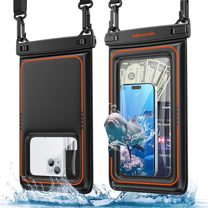 UNBREAKcableXL Size EXTRA Large Waterproof Phone Pouch Floating IPX8 Phone Case by UNBREAKcable