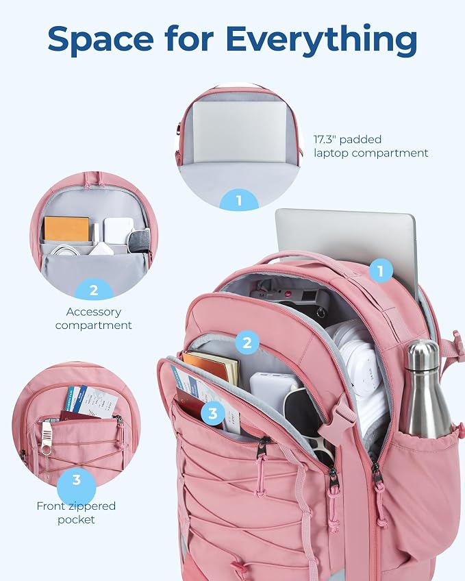 BAGSMART Carry On Backpack, 17.3 Inch Large Travel backpack Carry On Flight - Image 2