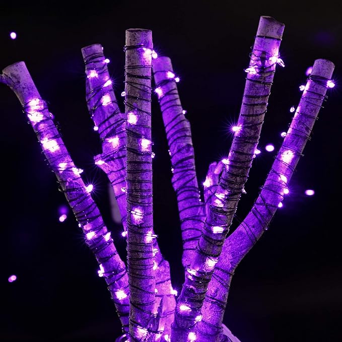 Halloween Purple Fairy String Lights: 12 Pack 7 Ft 20 LED Battery Operated - Image 5