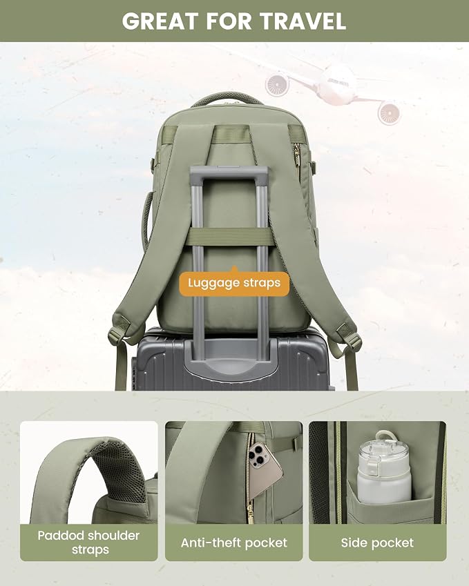 LOVEVOOK Travel Backpack Carry on Flight Approved 50L, Waterproof TSA Travel - Image 6