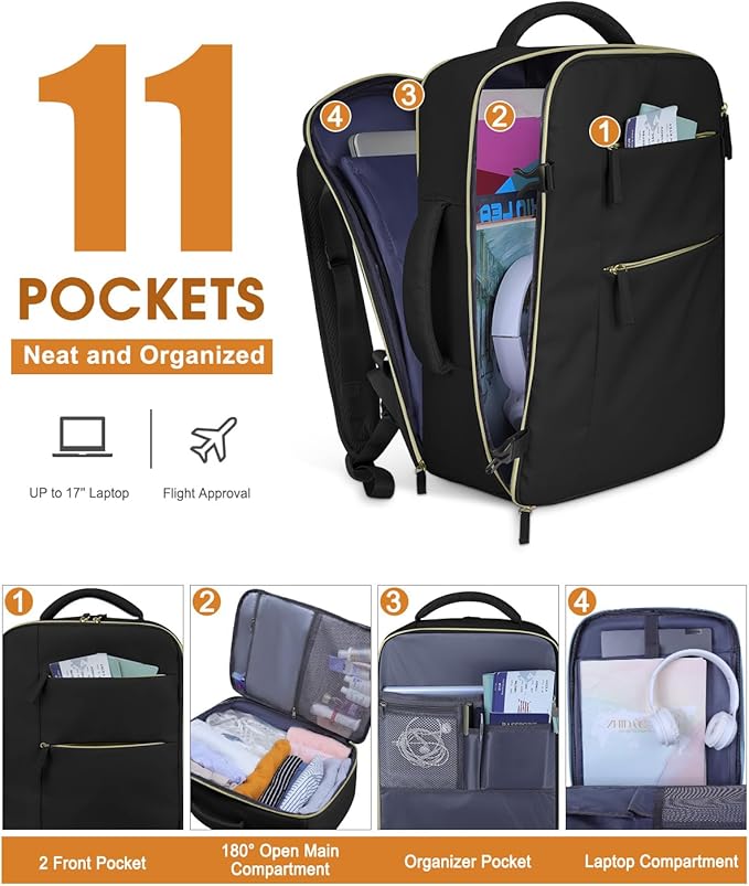 Capolo Travel Backpack for Women Men Waterproof Laptop Backpack Airlines - Image 3