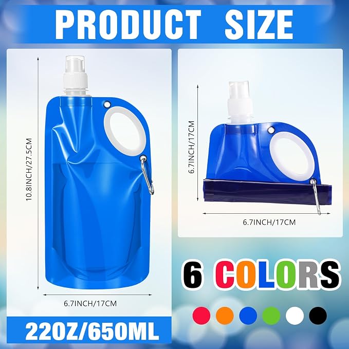 LemonRoad 22OZ Collapsible Water Bottles Bulk Foldable Water Bottles - Image 3