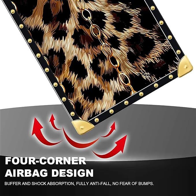 Compatible with iPhone 15 Pro Case, Seamless Gold Chain Leopard Luxury Golden - Image 6