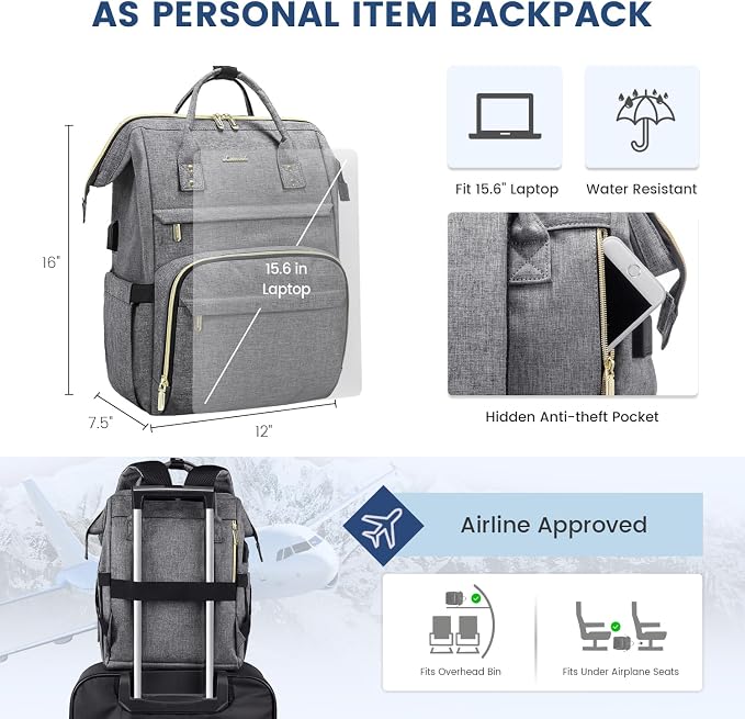 LOVEVOOK Laptop Backpack Women, 15.6 Inch Work Backpack Woman - Image 4